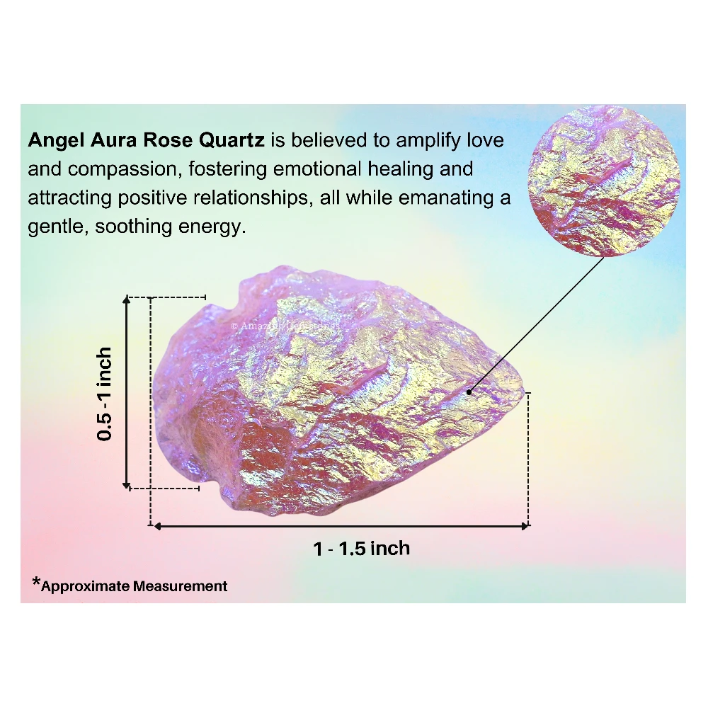 Angel Aura Rose Quartz Crystal Arrowhead - 1" to 1.5" (3 Pieces)