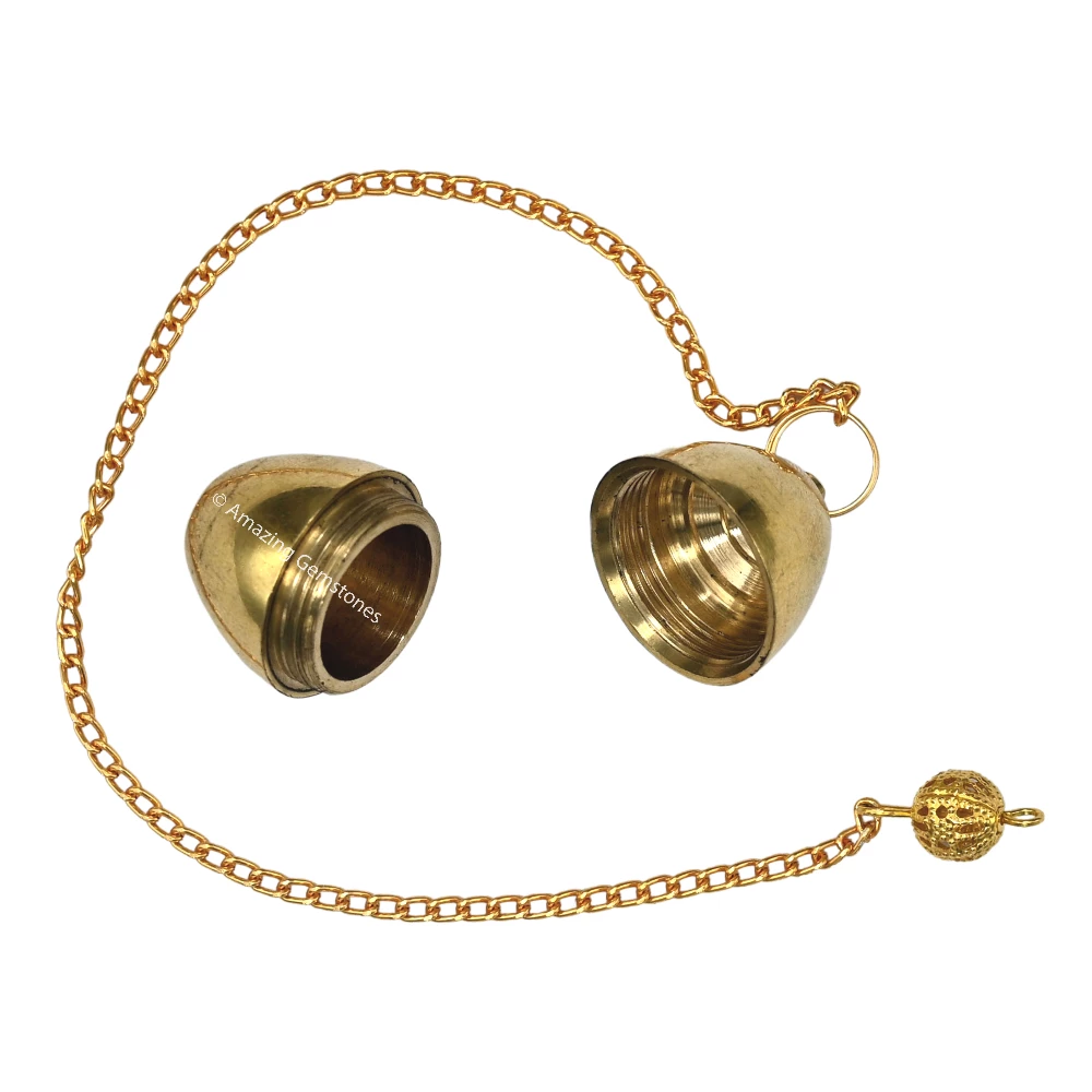 Copper Metal Pendulum - Gold 2 Piece Oval (MP94)