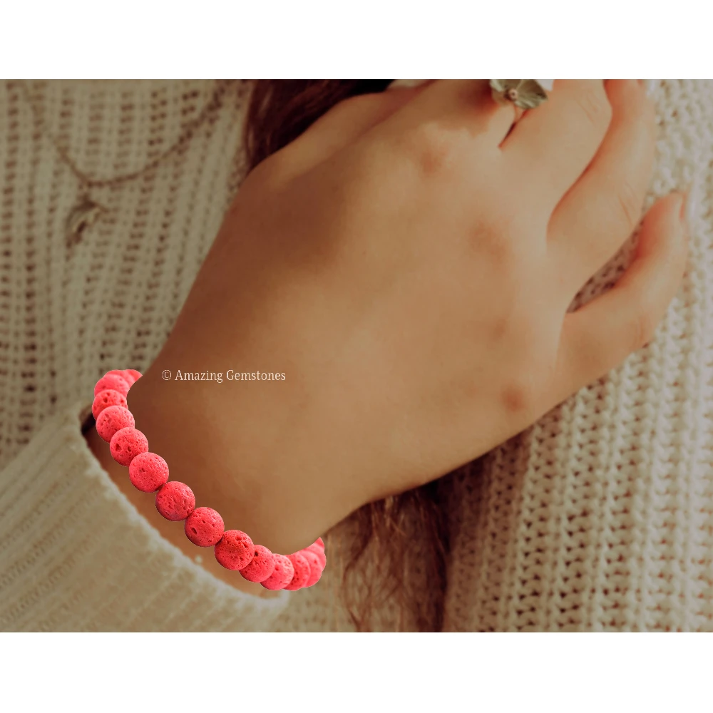 Red Lava Bracelet (Strechable)
