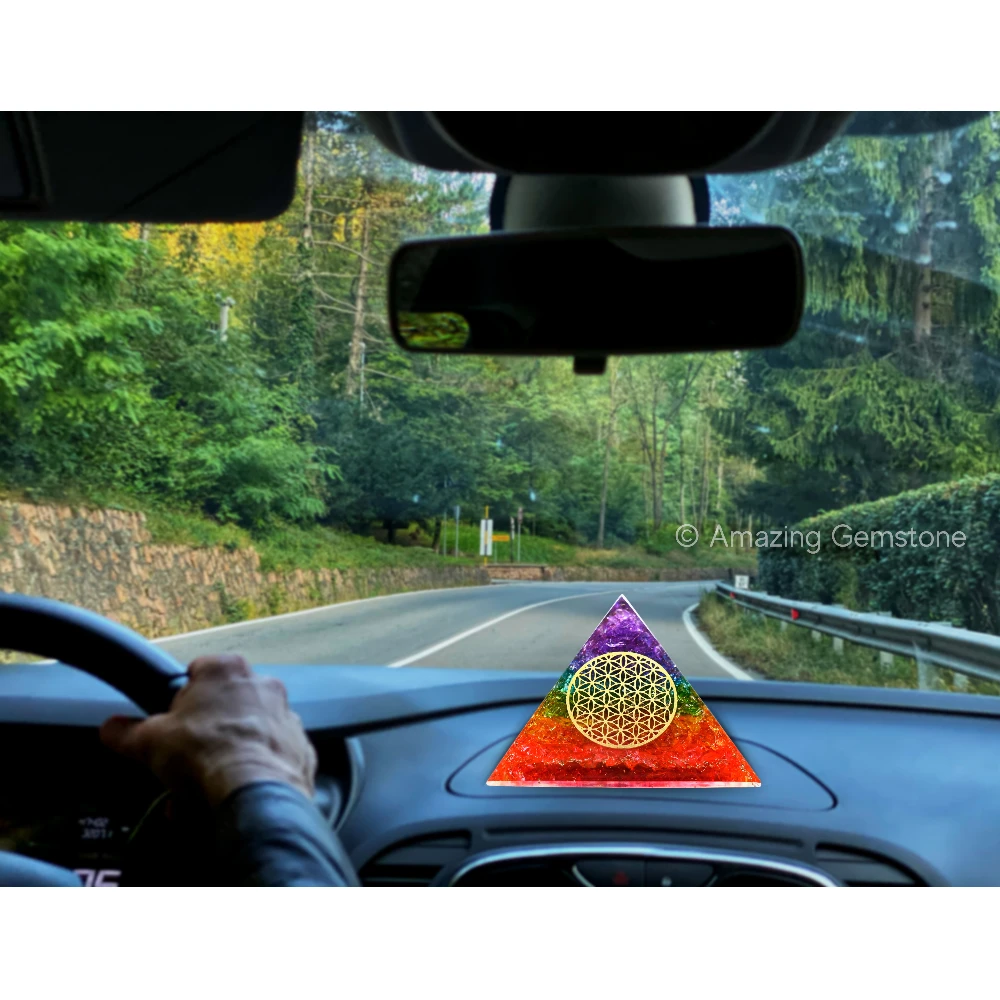 Chakra Orgone Car Pyramid - 70 mm