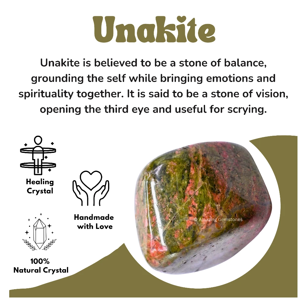 Tumbled Unakite Stone Crystals (1 oz)