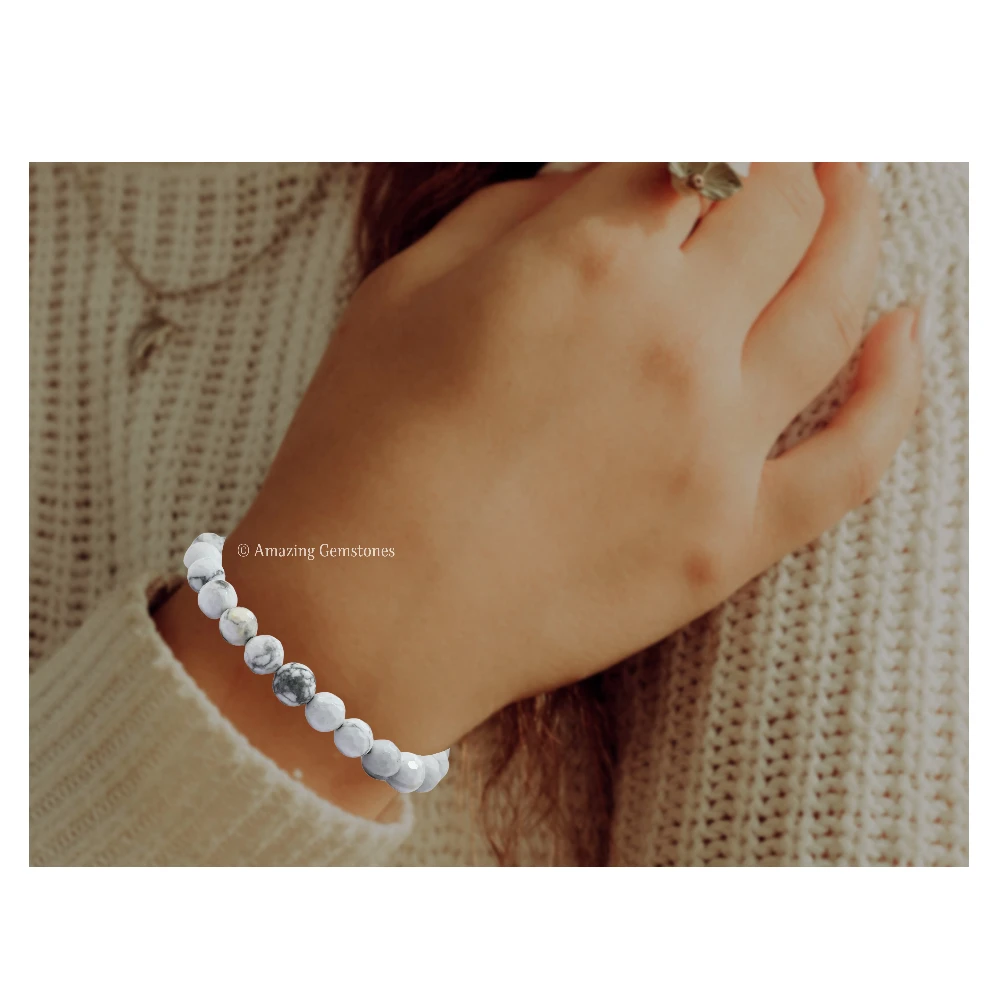 Howlite Bracelet (Faceted-Adjustable)