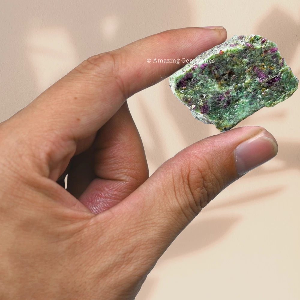 Ruby Zoisite Raw Crystals (2 Pieces)