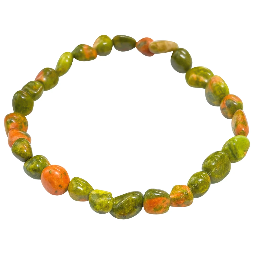 Unakite Tumbled Stone Bracelet (Stretchable)