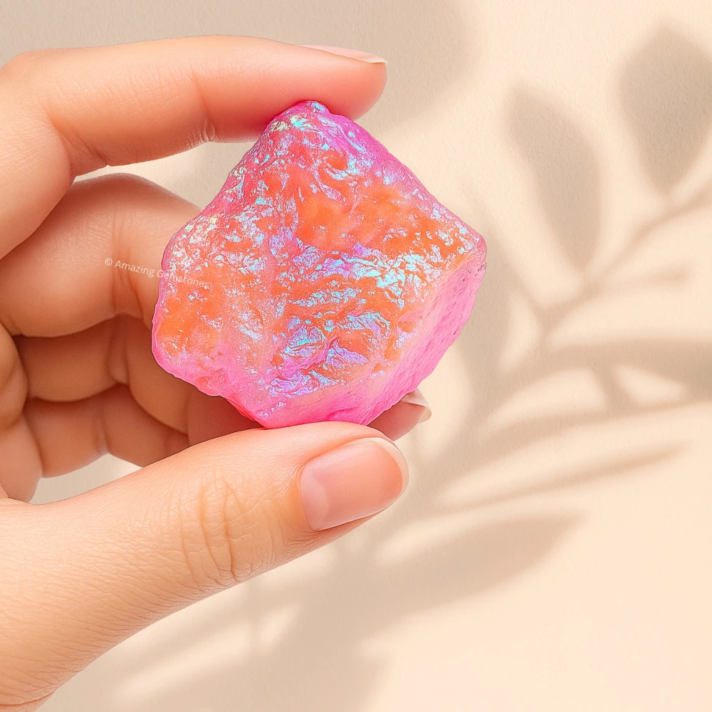 Angel Aura Rose Quartz Raw Crystals (2 Pieces)