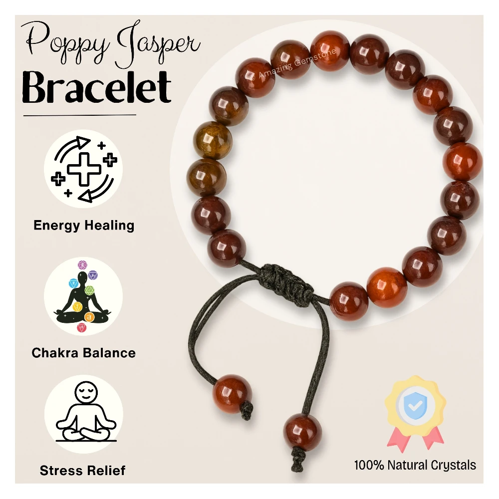Poppy Jasper Bracelet (Adjustable)