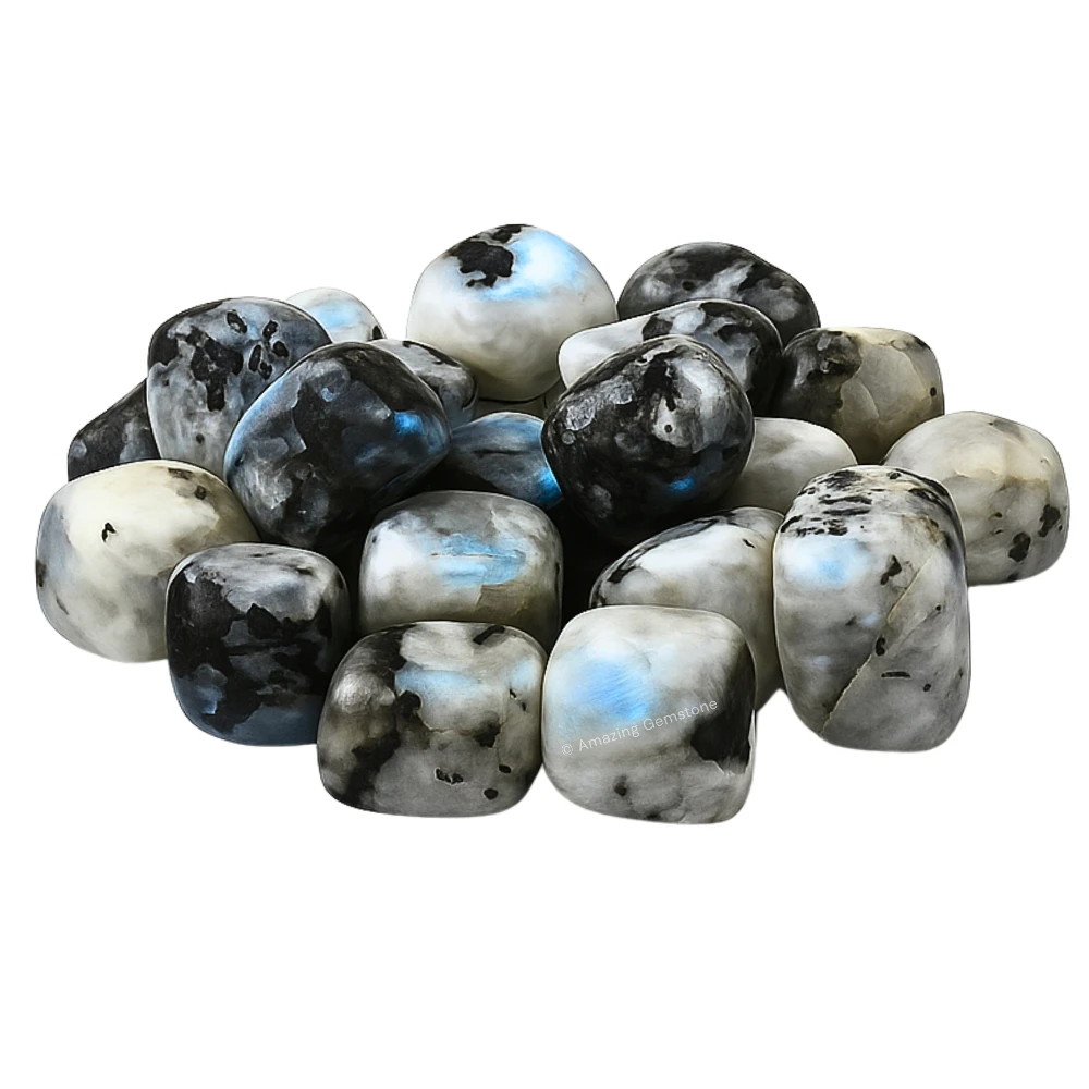 Tumbled Rainbow Moonstone Crystals Stones (1000+ Carats)
