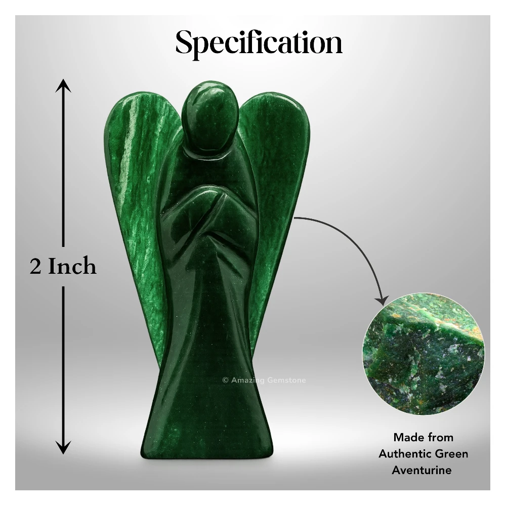 Green Aventurine Angel Figurine (2 Inch)