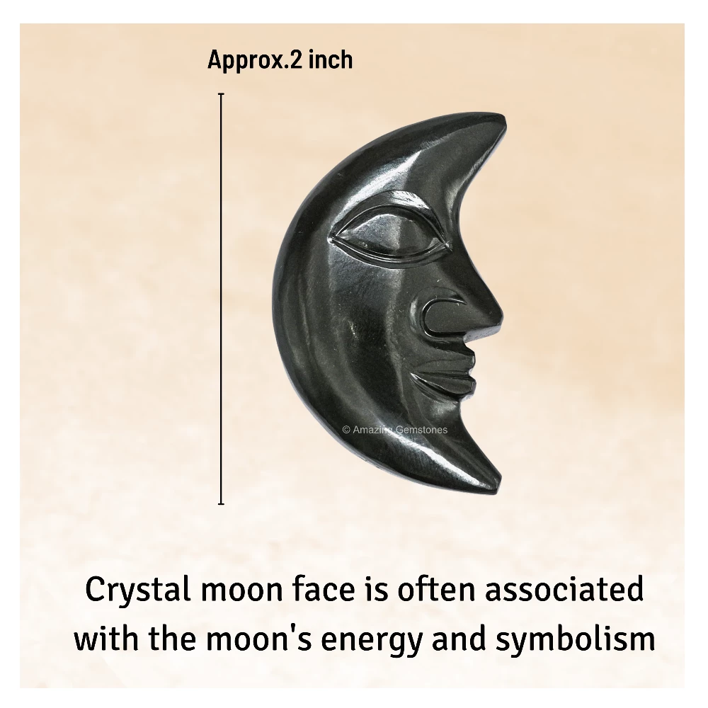Black Agate Crescent Moon