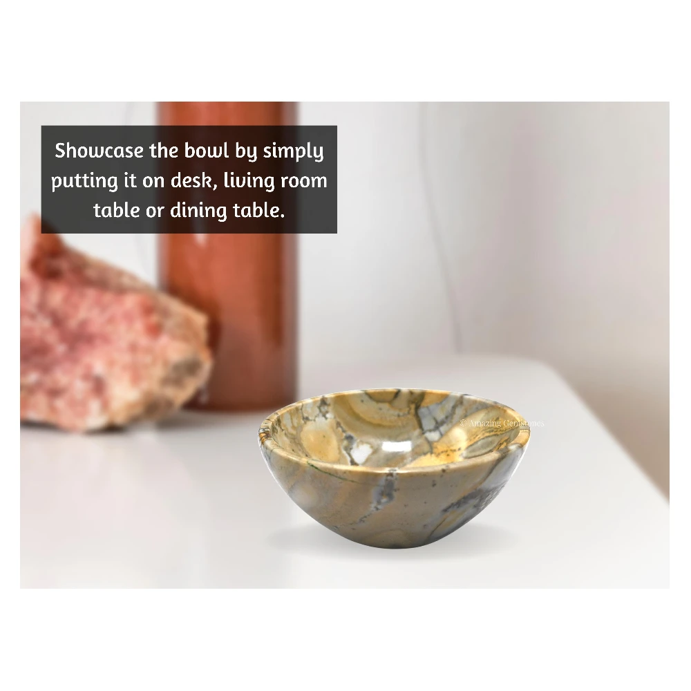 Conglomerate Jasper Crystal Bowl - 2 Inch
