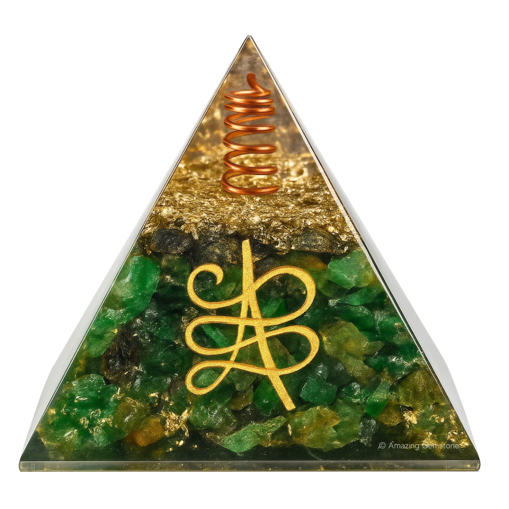 Zibu Money Green Aventurine Orgone Pyramid