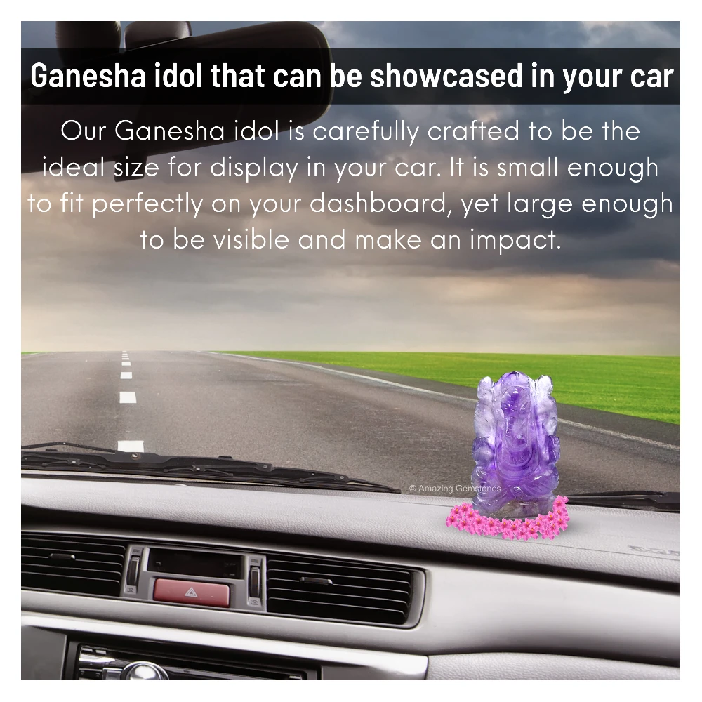 Amethyst Ganesha Crystal Idol