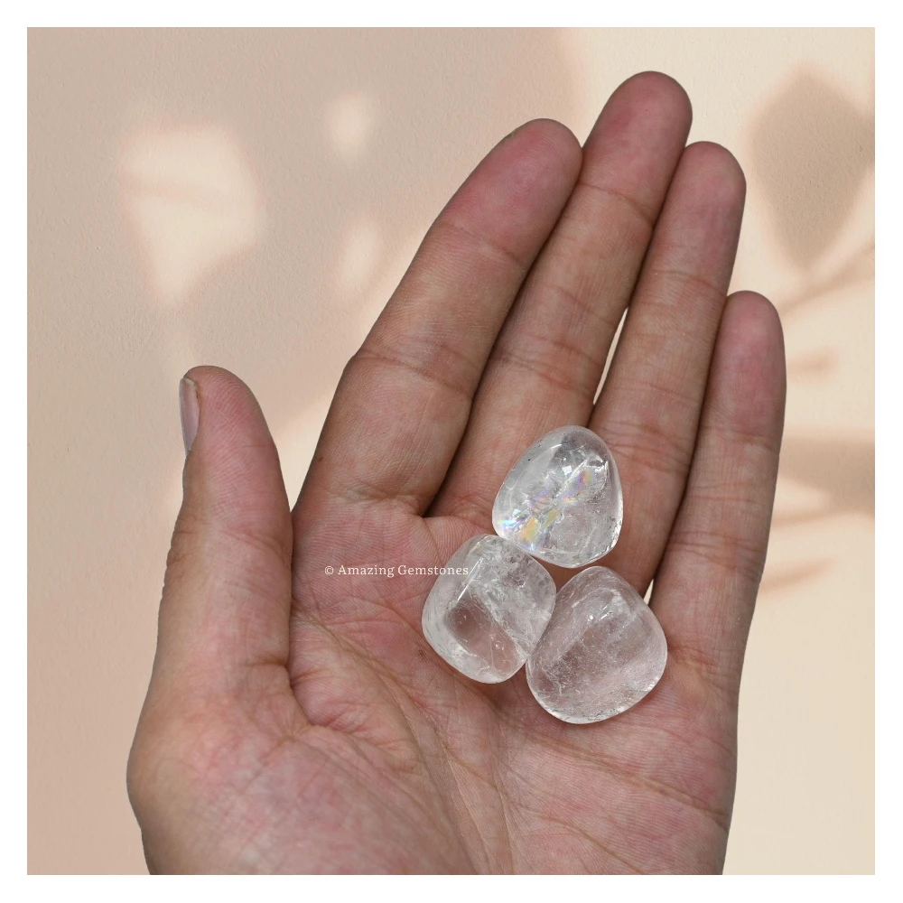 Tumbled Clear Quartz Crystals Stones (1 oz)