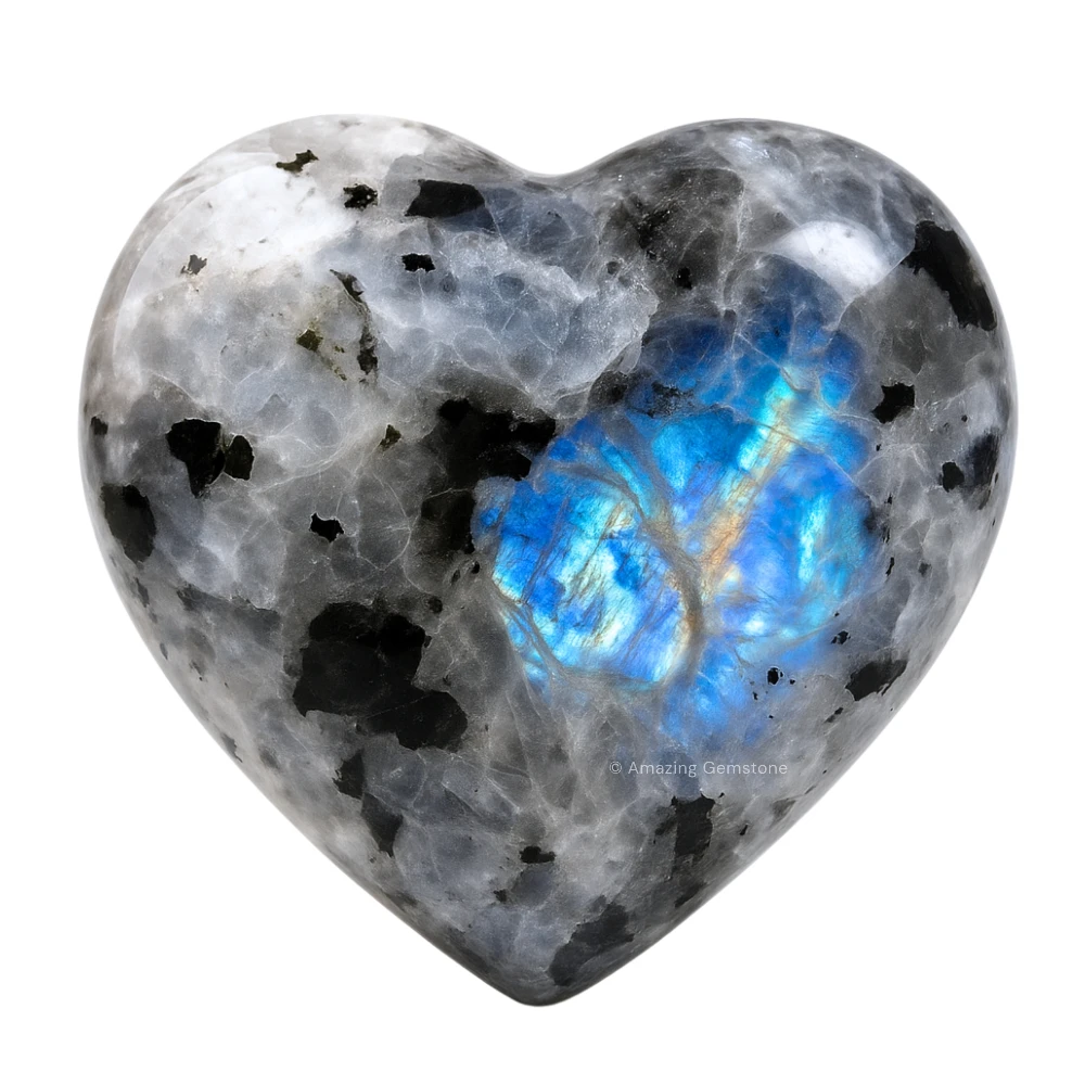 Rainbow Moonstone Heart