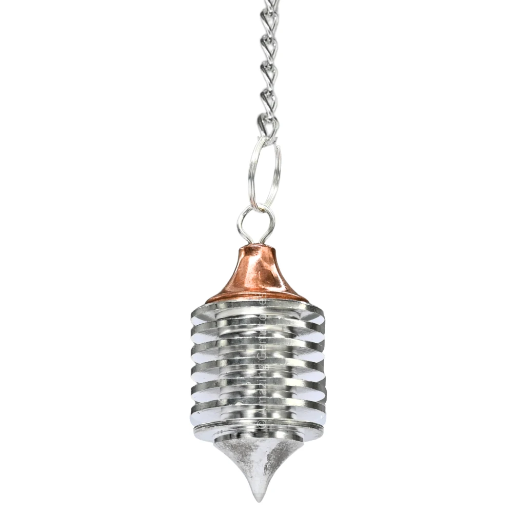 Copper Metal Pendulum - Silver Vertical Hard Coil with Copper Head (MP69)