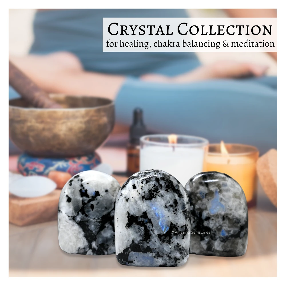 Rainbow Moonstone Standing Palm Stone (Large)