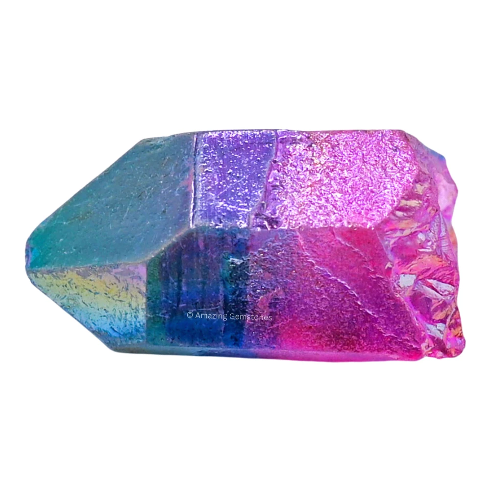 Rose Aqua Aura Quartz Raw Crystal Points (5 Pieces)