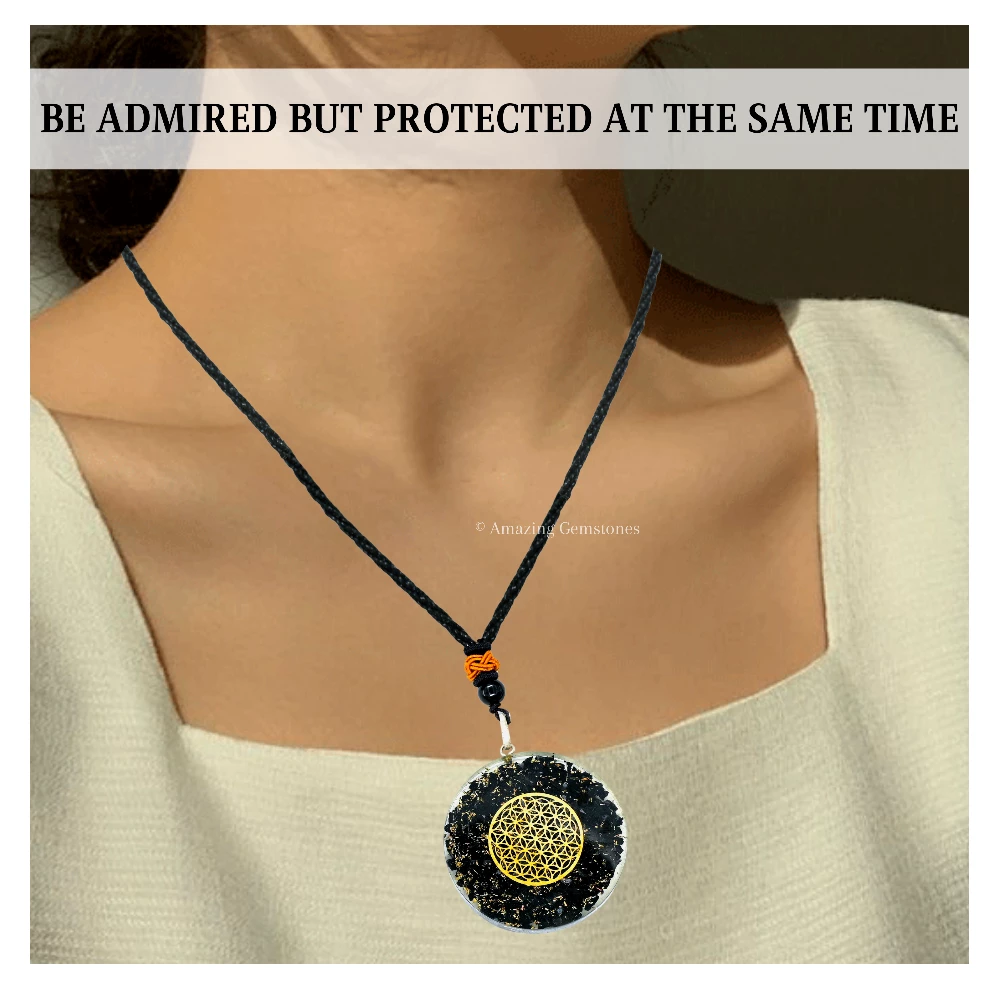 Shungite Necklace - Flower of Life
