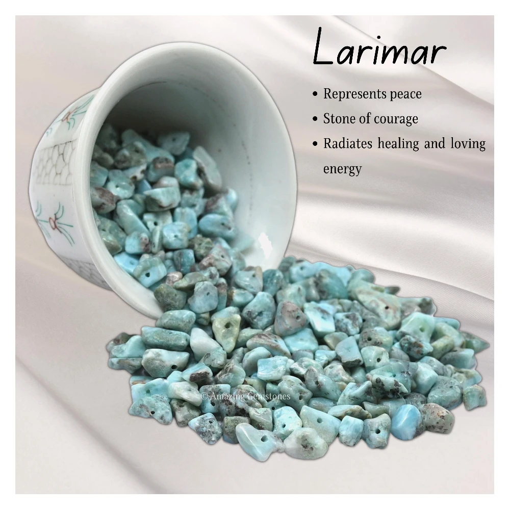 Larimar Chips - Pre Drilled