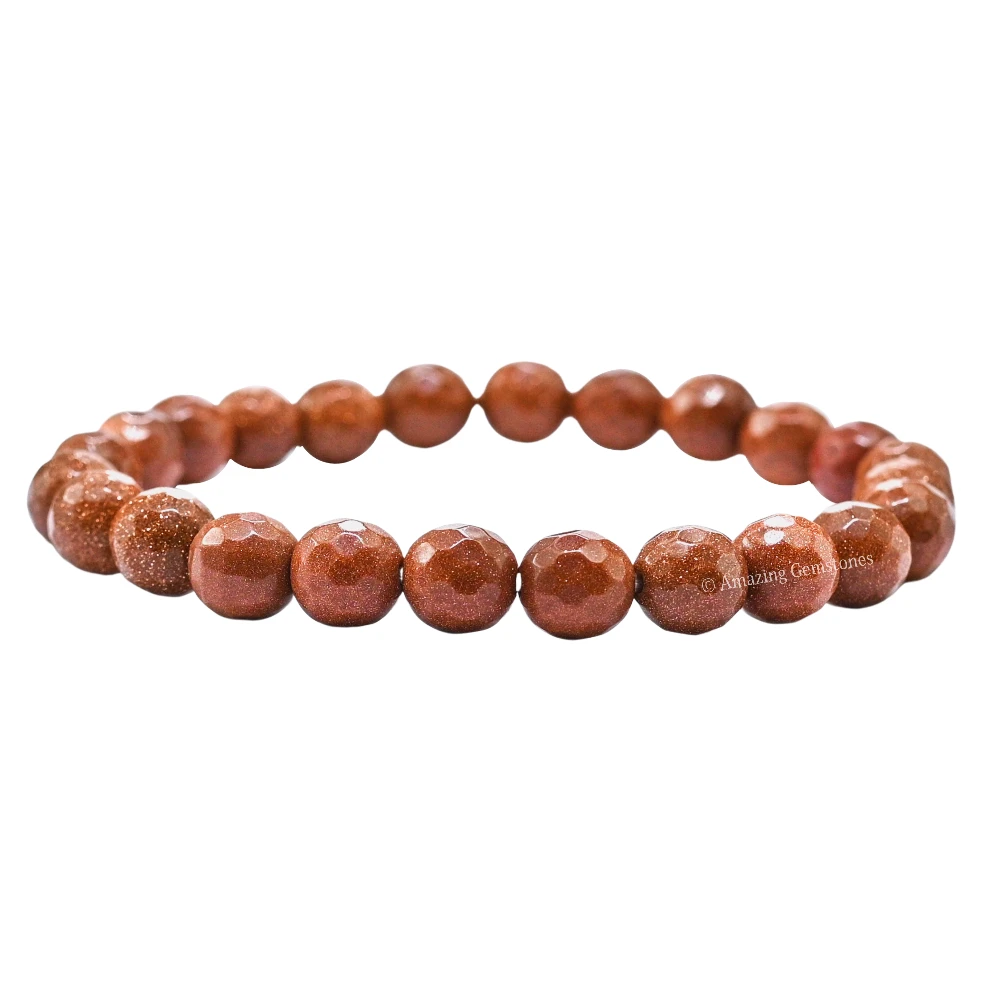 Red Goldstone Bracelet (Faceted) (Stretchable)