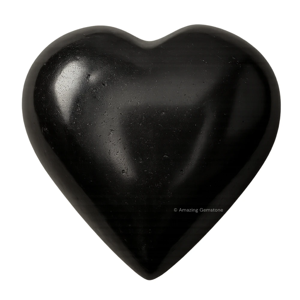 Natural Black Tourmaline Heart