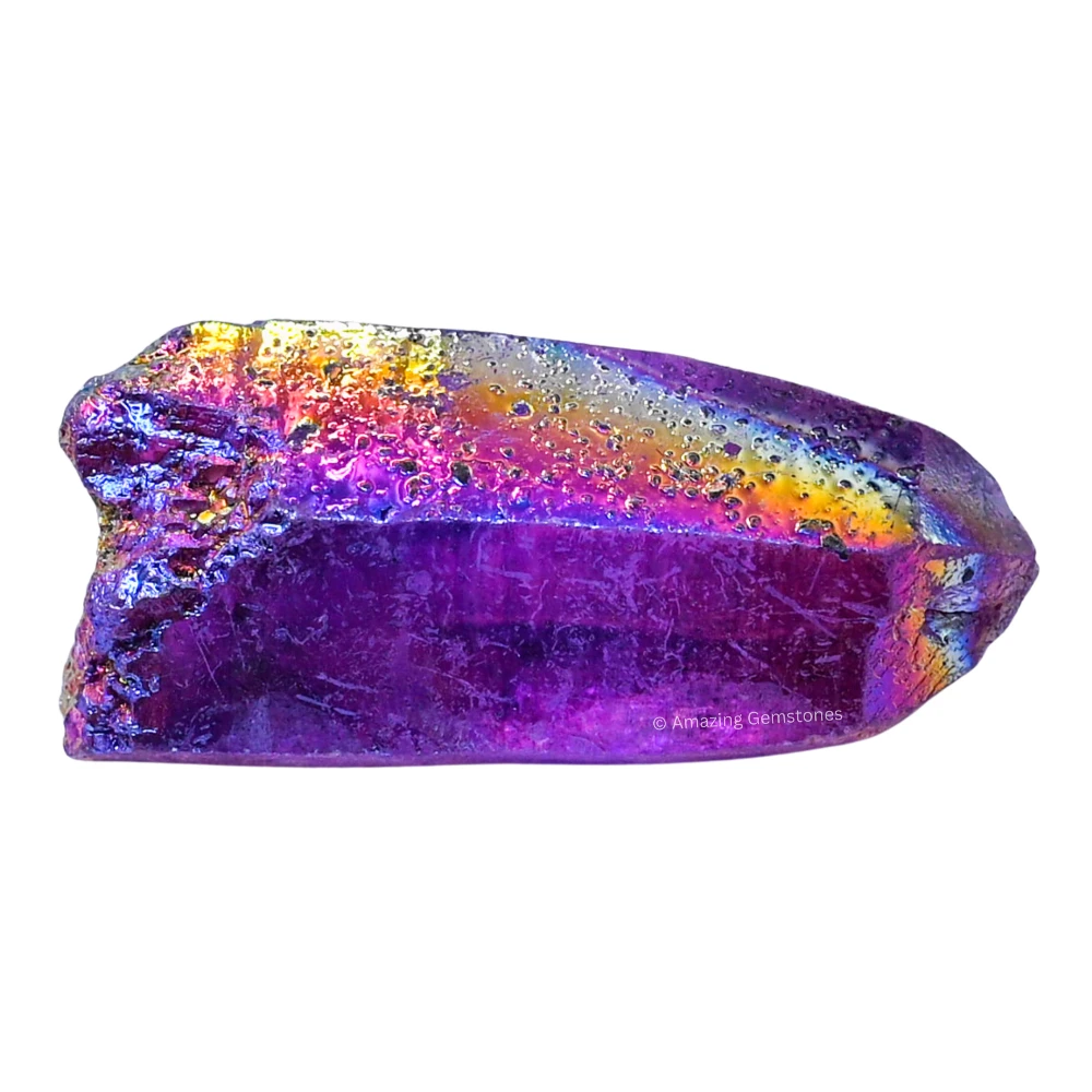 Amethyst Aura Quartz Raw Crystal Points (5 Pieces)