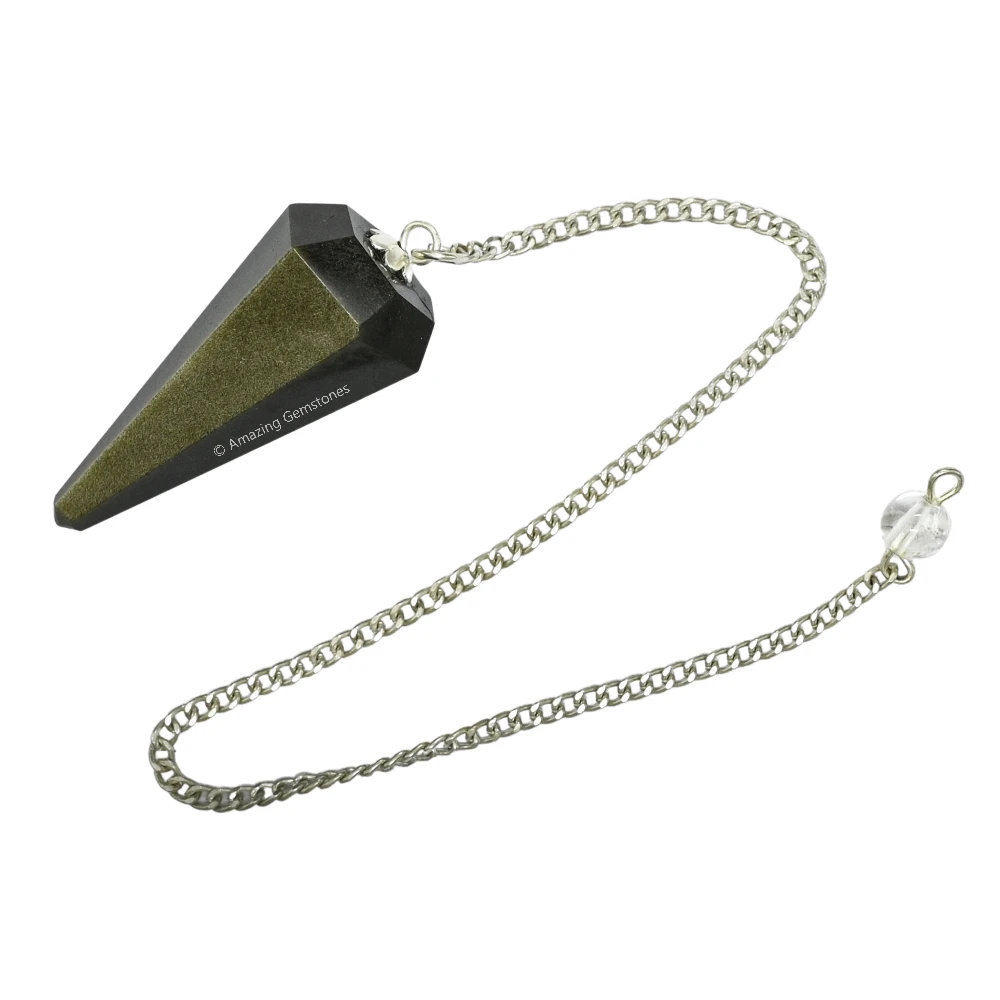 Golden Sheen Obsidian Pendulum