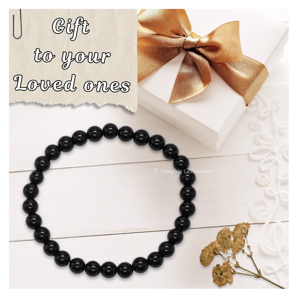 Black Obsidian Healing Crystal Bracelets - 6mm Beads