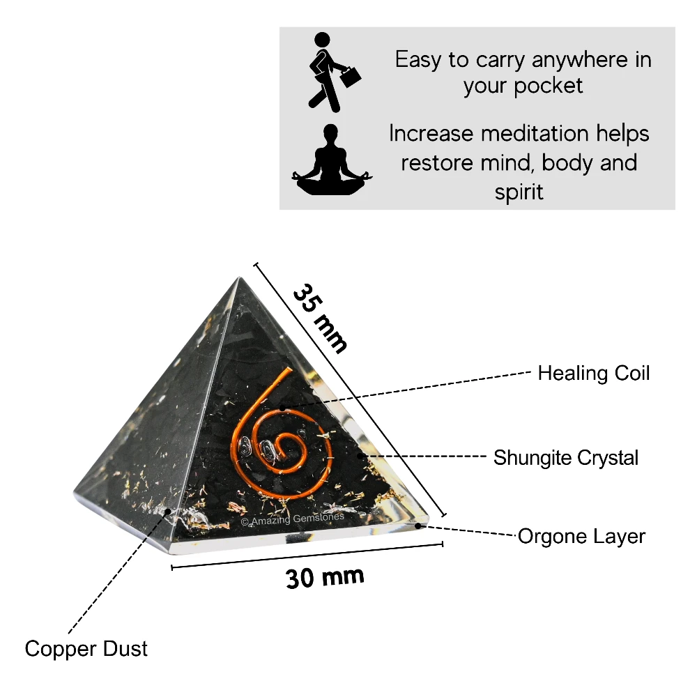 Shungite Orgone Pyramid - Mini