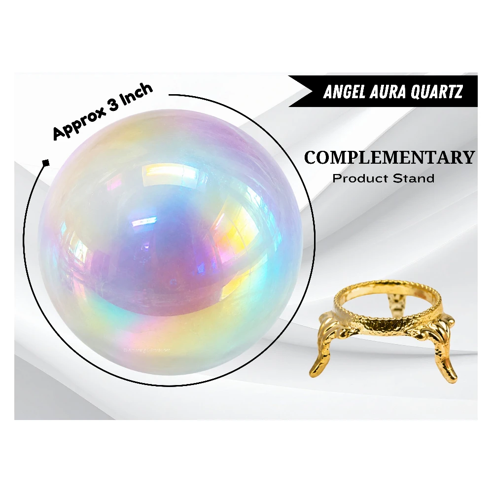Large Angel Aura Quartz Sphere (3 Inch)