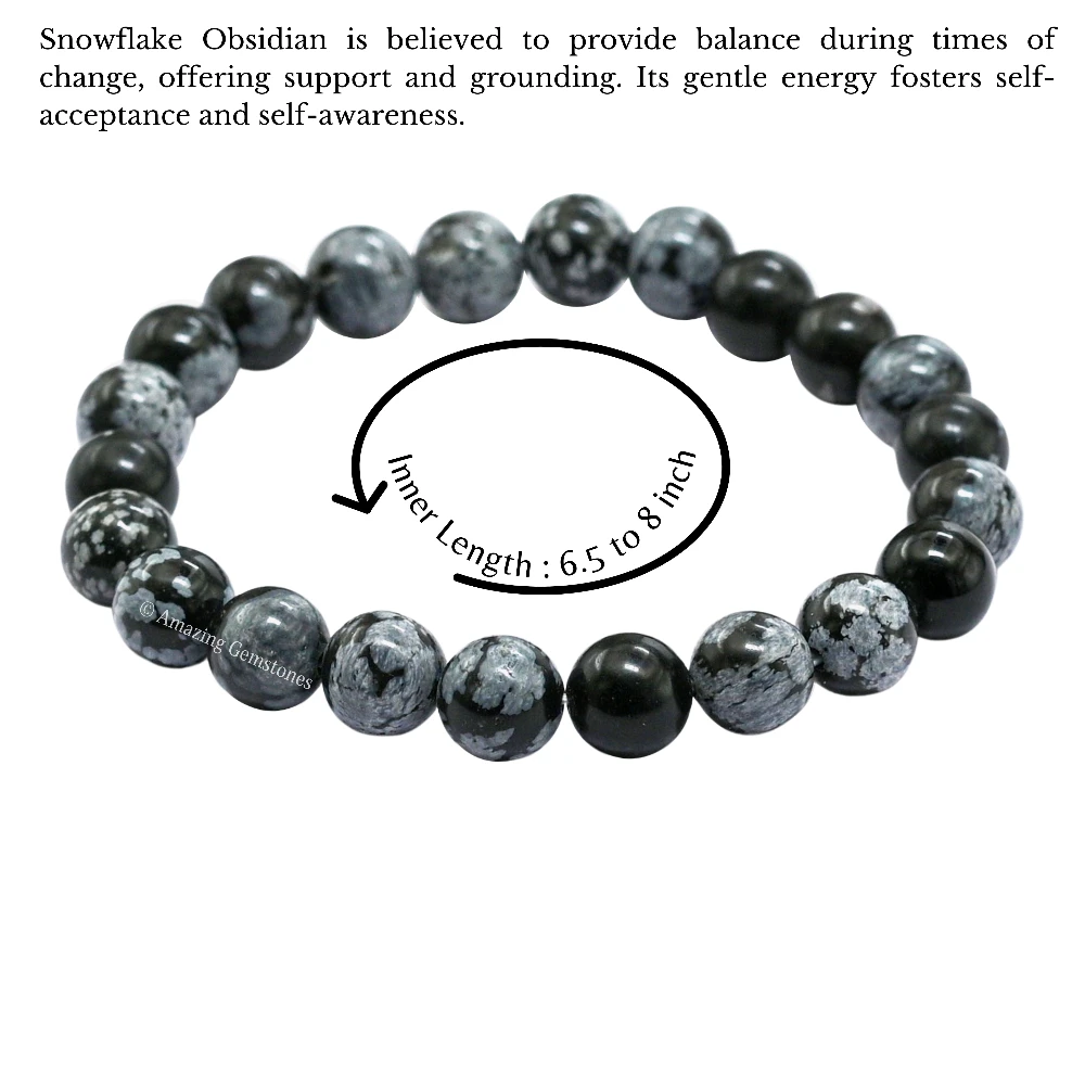 Snowflake Obsidian Bracelet (Strechable)