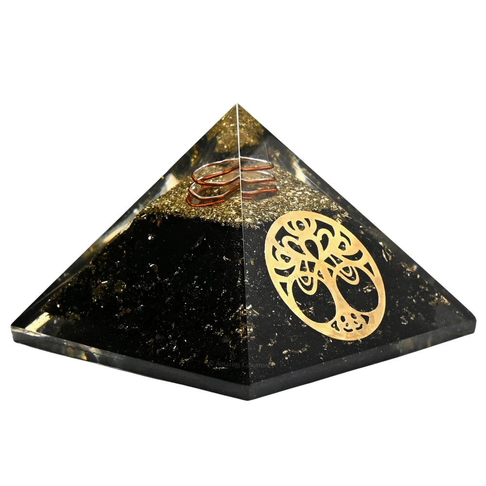 Shungite Orgone Pyramid - Vintage Tree of Life