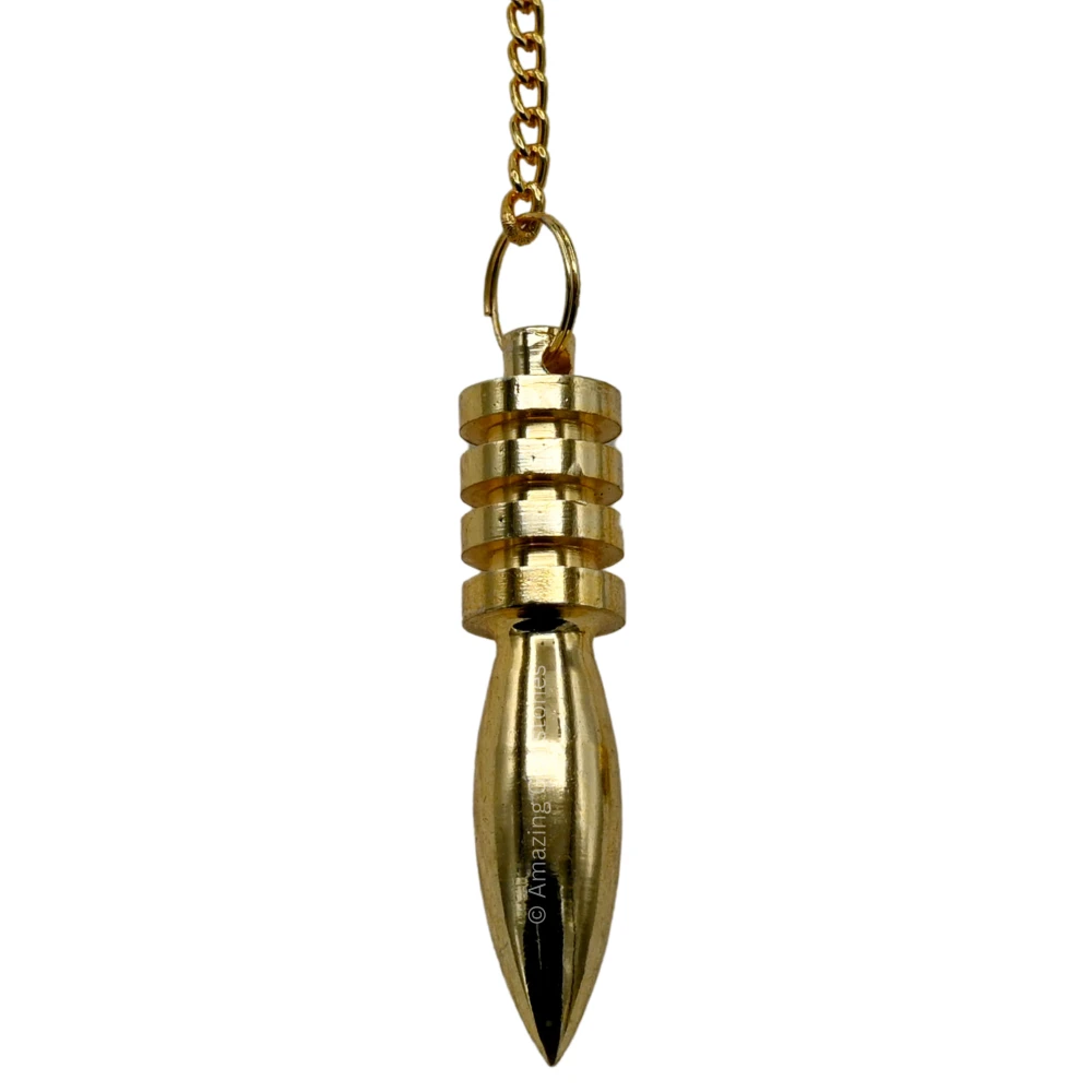 Copper Metal Pendulum - Gold Karnak 4 Ring Plate (MP28)