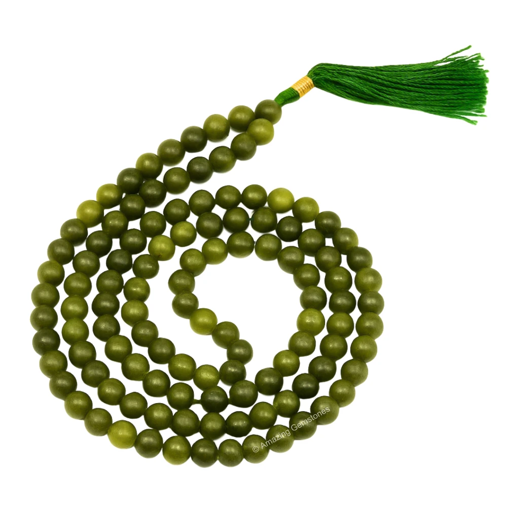 Green Jade Mala (Without Knot)