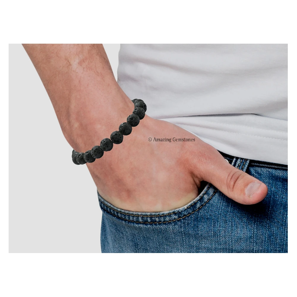 Lava Stone Bracelet (Elastic)