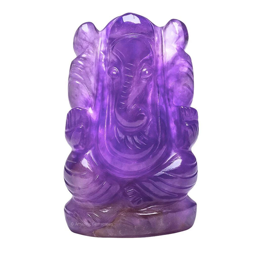 Amethyst Ganesha Crystal Idol