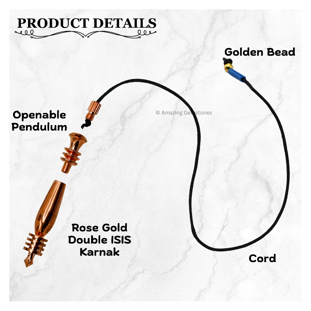 Copper Metal Pendulum - Rose Gold Double ISIS Karnak (MP24)