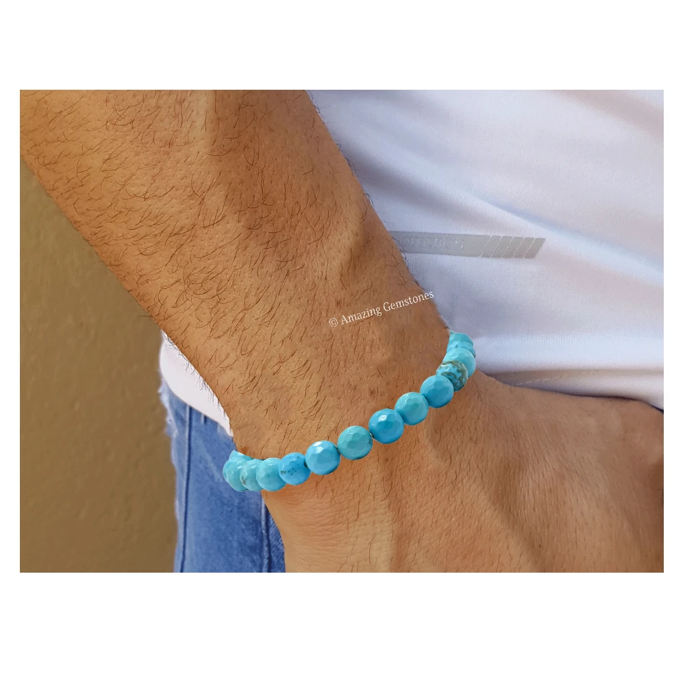 Turquoise Bracelet (Faceted-Adjustable)