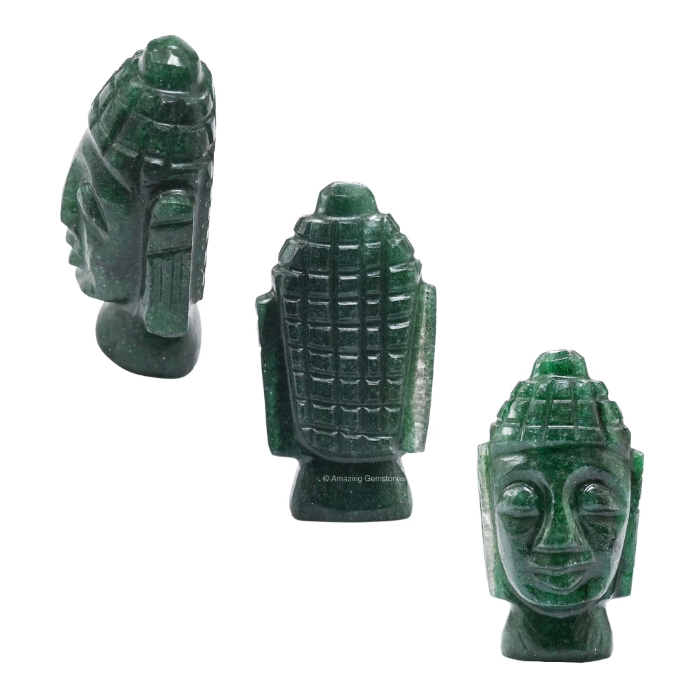 Green Aventurine Buddha Head