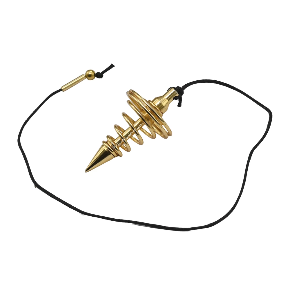 Copper Metal Pendulum - Gold Spiral Point (MP62)