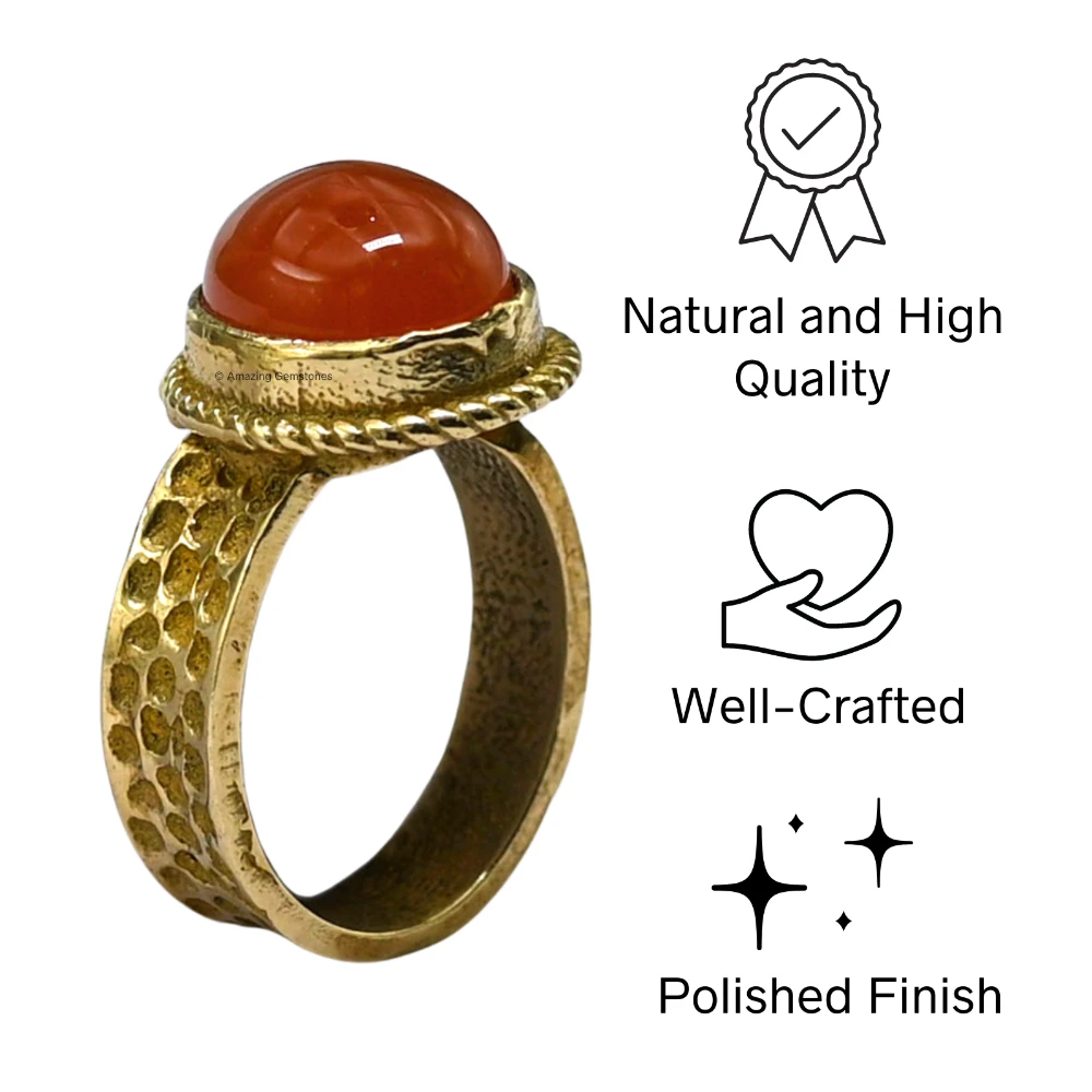 Carnelian Onyx Crystal Ring (Gold)