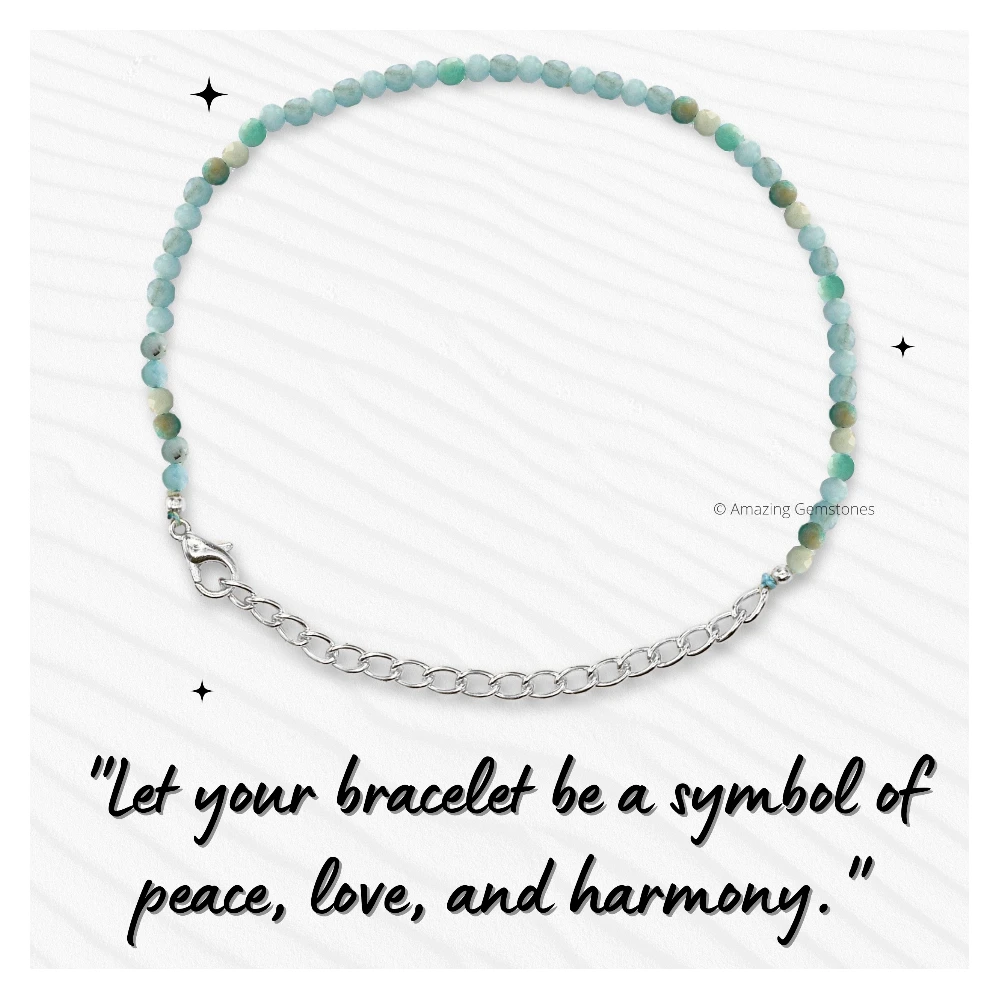 Amazonite Crystal Bracelet - 2mm Faceted Bead (Silver)