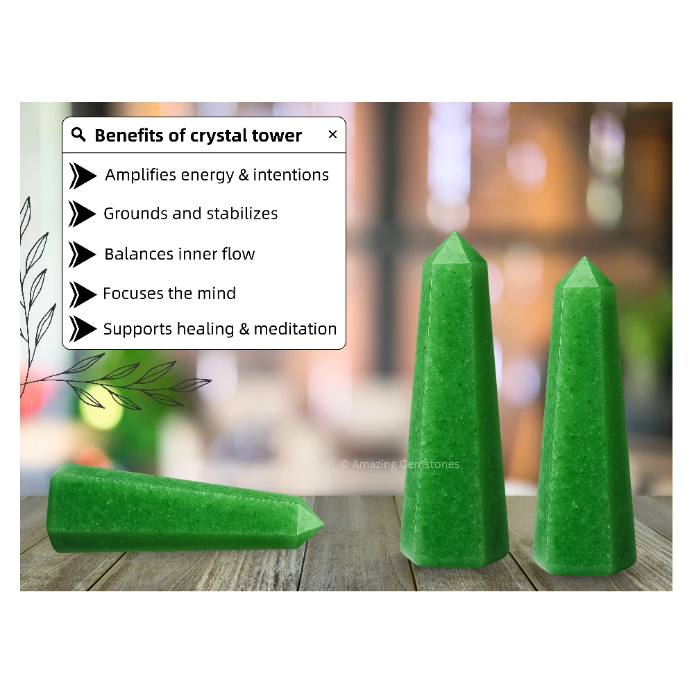 Green Strawberry Quartz Tower (3" to 4" inch)