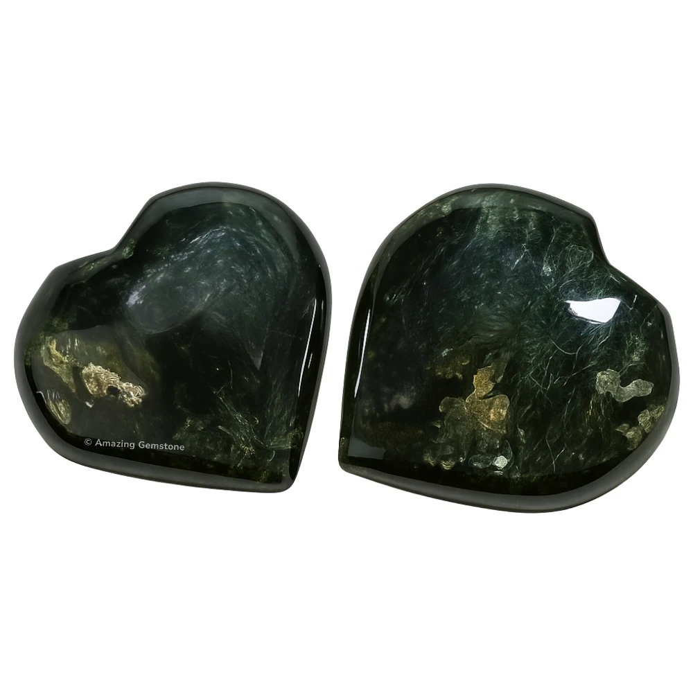 Nuummite Heart (Pack of 2)