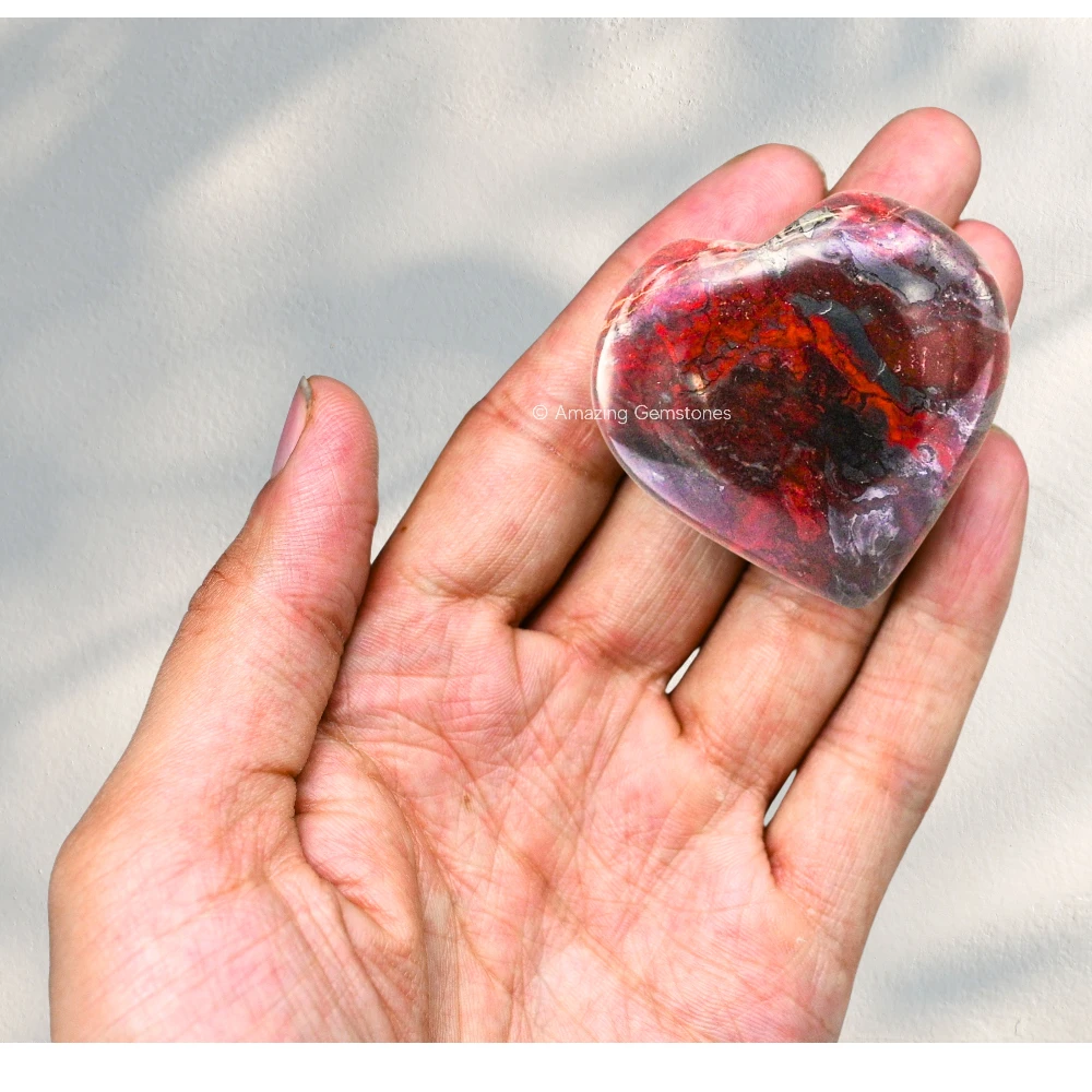 Red Jasper Hematite Heart