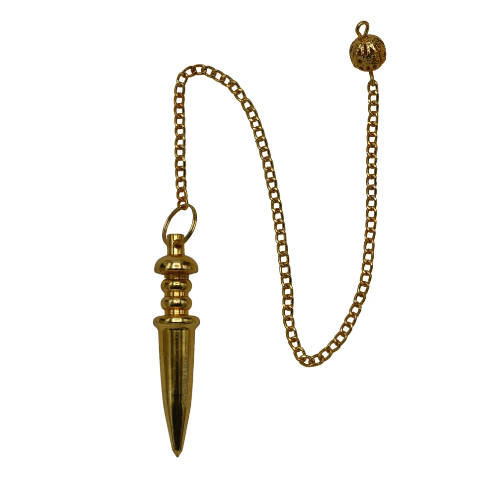 Copper Metal Pendulum - Gold Double Plate Point (MP05)