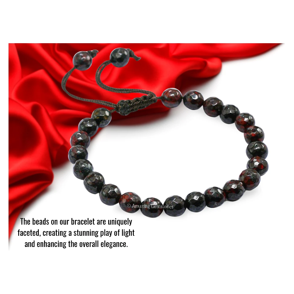 Iron Tiger Eye Bracelet (Faceted) (Adjustable)