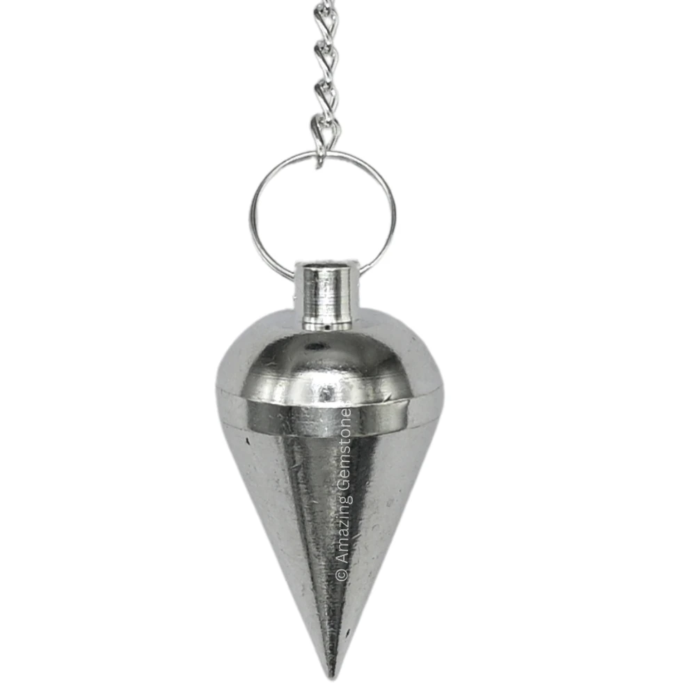 Copper Metal Pendulum - Silver Dome Cone (MP103)