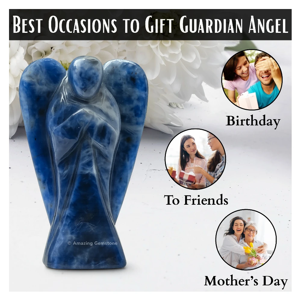 Sodalite Angel Figurine (4 Inch)