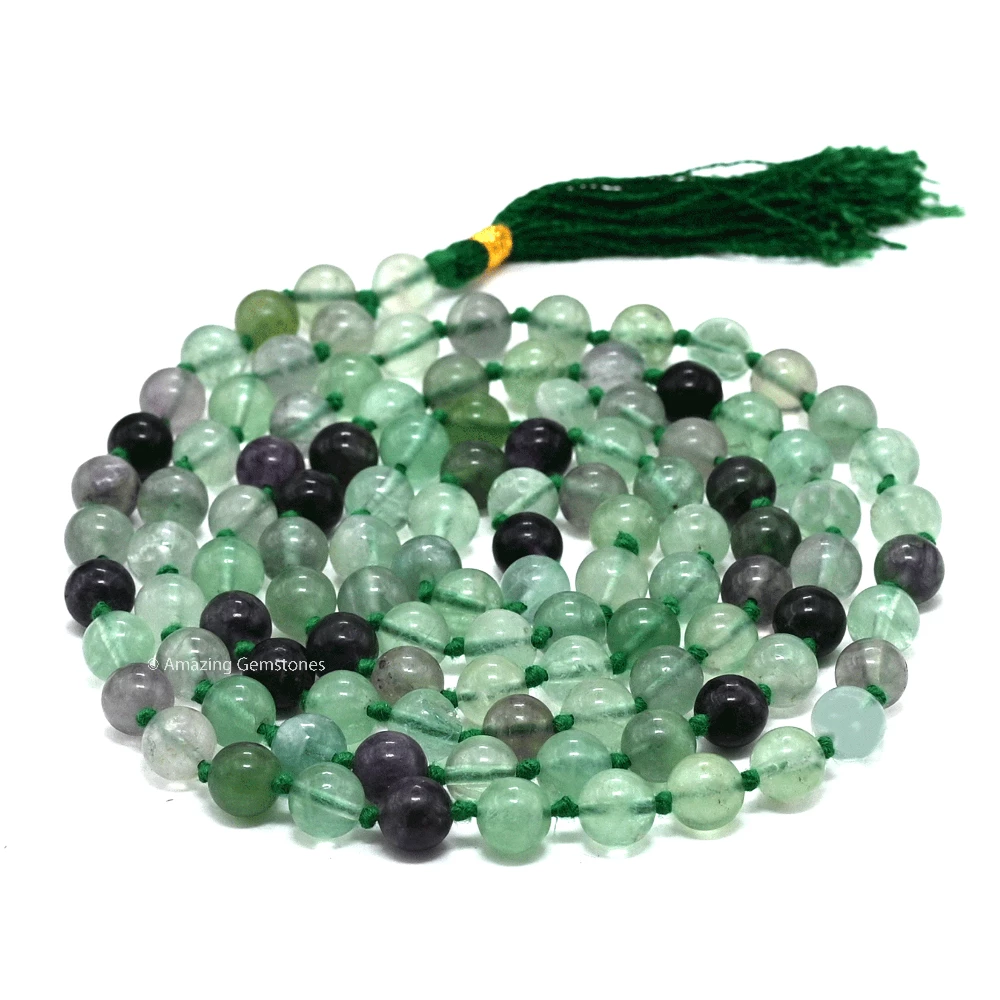 Multi Fluorite Mala (Hand Knotted)